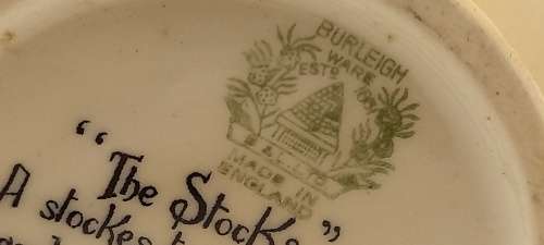 Antique/Vintage Burleigh Ware Large JUG "The Stocks" no 6145 made in England 225x205x130mm