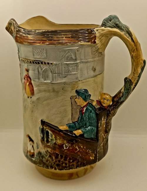 Antique/Vintage Burleigh Ware Large JUG "The Stocks" no 6145 made in England 225x205x130mm
