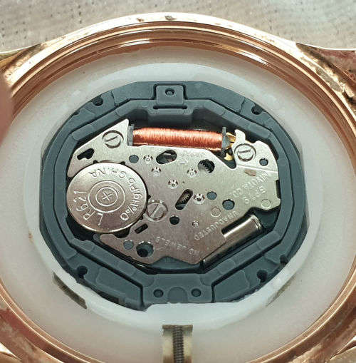 Fossil 5ATM ES3590 Stella Rose Dial Gold-tone Stainless Steel Ladies Quarts Watch- Working