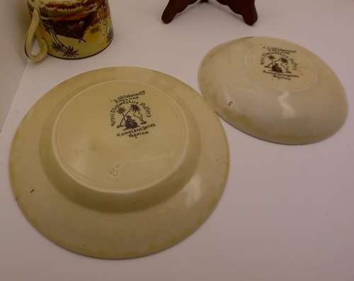 Rare Antique A.J Wilkinson Homeland Series Africa Royal Staffordshire Trio (6 Available)