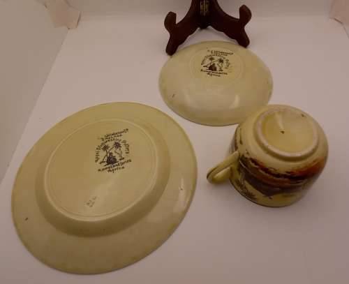 Rare Antique A.J Wilkinson Homeland Series Africa Royal Staffordshire Trio (6 Available)