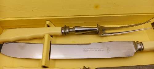 Antique/ Vintage F.C Goodland & Son Sheffield England Carving set in Box