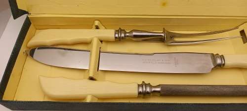 Antique/ Vintage F.C Goodland & Son Sheffield England Carving set in Box