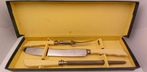Antique/ Vintage F.C Goodland & Son Sheffield England Carving set in Box