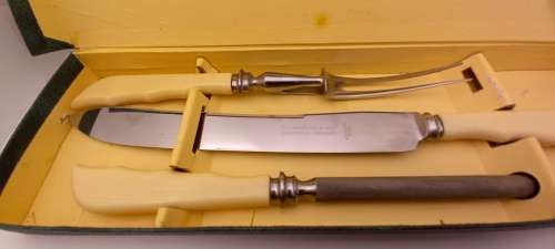 Antique/ Vintage F.C Goodland & Son Sheffield England Carving set in Box