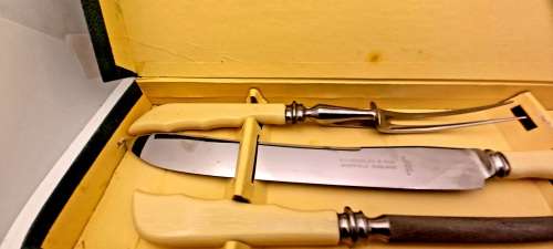 Antique/ Vintage F.C Goodland & Son Sheffield England Carving set in Box