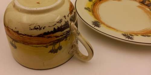 Rare Antique A.J Wilkinson Homeland Series Africa Royal Staffordshire Trio (Cup Damaged)