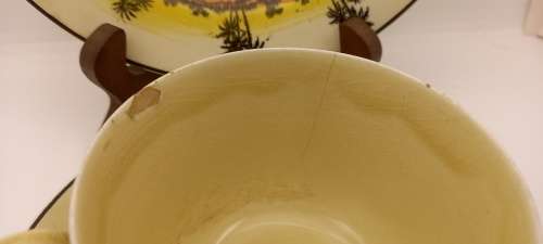 Rare Antique A.J Wilkinson Homeland Series Africa Royal Staffordshire Trio (Cup Chipped and Cracked)