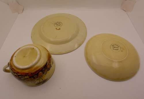 Rare Antique A.J Wilkinson Homeland Series Africa Royal Staffordshire Trio (Cup Chipped and Cracked)