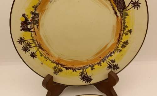 Rare Antique A.J Wilkinson Homeland Series Africa Royal Staffordshire 2 Side plates