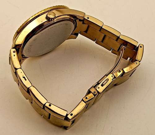 Fossil 5ATM ES3590 Stella Rose Dial Gold-tone Stainless Steel Ladies Quarts Watch- Working