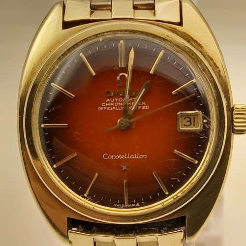 Pre-owned Vintage OMEGA Constellation Automatic Chronometer watch -in box -Working -Glass scratched