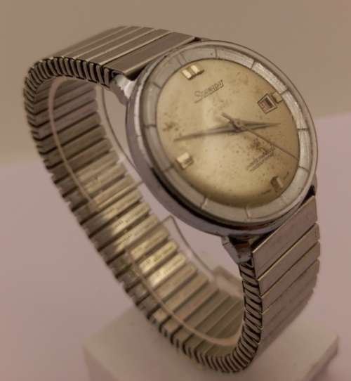 Vintage SORNADAT Swiss made Mens Mechanical watch 21 Jewels- Unbreakable Main Spring -Runs then stop