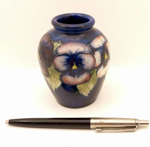 Collectable Moorcroft Ceramic Vase  Potter to HM Queen -England  115mm x 114