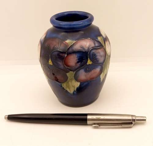 Collectable Moorcroft Ceramic Vase  Potter to HM Queen -England  115mm x 114