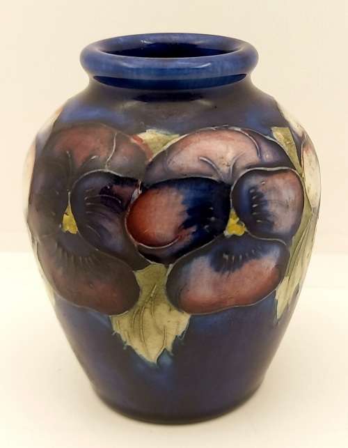 Collectable Moorcroft Ceramic Vase  Potter to HM Queen -England  115mm x 114