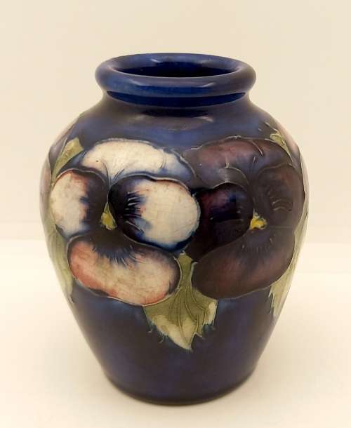 Collectable Moorcroft Ceramic Vase  Potter to HM Queen -England  115mm x 114