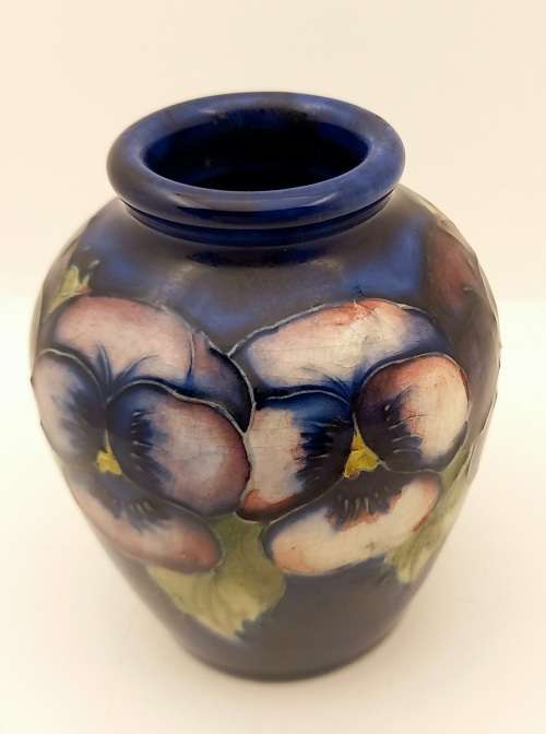 Collectable Moorcroft Ceramic Vase  Potter to HM Queen -England  115mm x 114