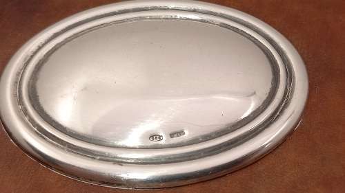 2 X Florence Trinket Boxes with .925 Sterling Silver Plates -Genuine Calf Leather