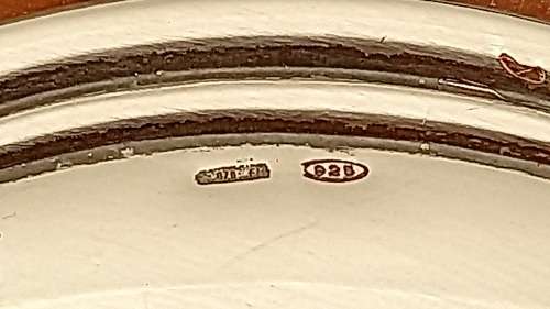 2 X Florence Trinket Boxes with .925 Sterling Silver Plates -Genuine Calf Leather