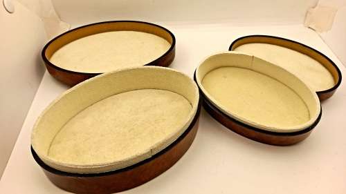 2 X Florence Trinket Boxes with .925 Sterling Silver Plates -Genuine Calf Leather