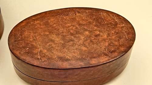 2 X Florence Trinket Boxes with .925 Sterling Silver Plates -Genuine Calf Leather