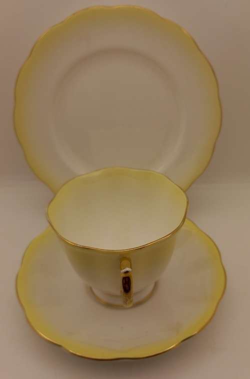 Royal Albert Rainbow Yellow tea Trio (cup has a chip on bottom rim)