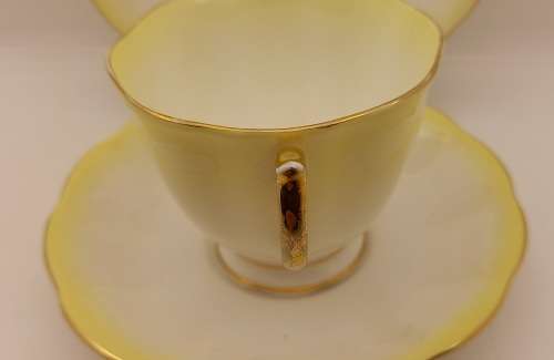 Royal Albert Rainbow Yellow tea Trio (cup has a chip on bottom rim)