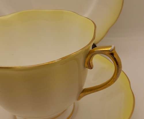 Royal Albert Rainbow Yellow tea Trio (cup has a chip on bottom rim)
