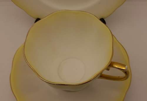 Royal Albert Rainbow Yellow tea Trio (cup has a chip on bottom rim)