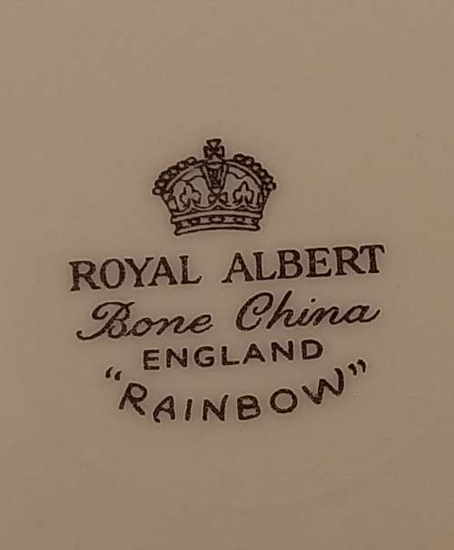 Royal Albert Rainbow Yellow tea Trio (cup has a chip on bottom rim)