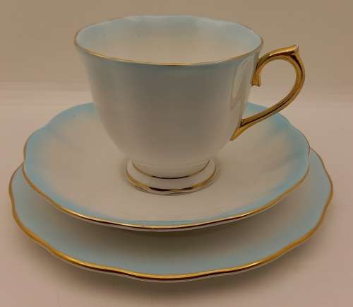 Royal Albert Rainbow Light Blue tea Trio