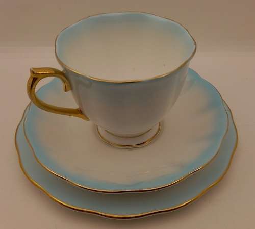 Royal Albert Rainbow Light Blue tea Trio