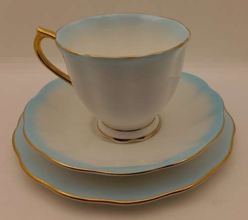 Royal Albert Rainbow Light Blue tea Trio