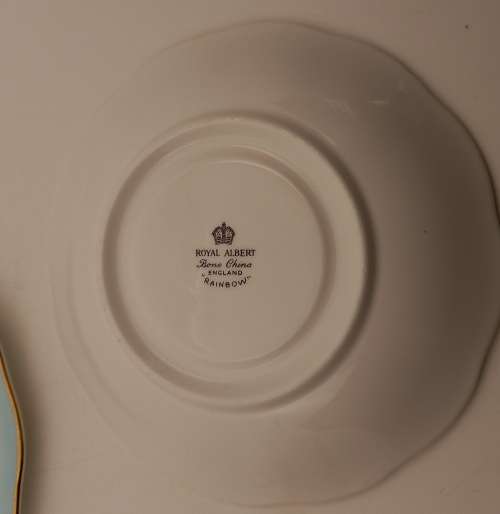 Royal Albert Rainbow Light Blue tea Trio