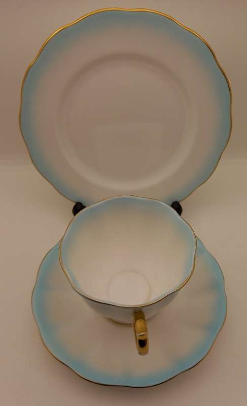 Royal Albert Rainbow Light Blue tea Trio