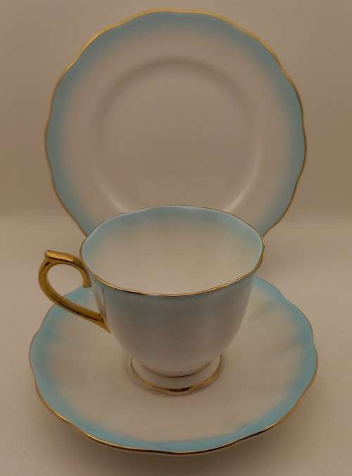 Royal Albert Rainbow Light Blue tea Trio
