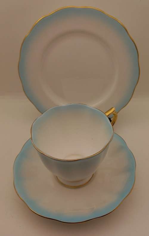 Royal Albert Rainbow Light Blue tea Trio