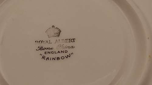 Royal Albert Rainbow Blue  tea Saucer (Back stamp slightly faded)