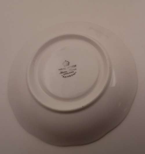 Royal Albert Rainbow Blue  tea Saucer (Back stamp slightly faded)