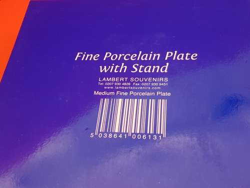 Lambert Souvenirs Medium size Fine Porcelain Plate LONDON with Stand still in box -153mm
