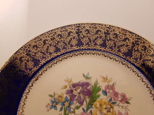 large 270mm Vintage COSMOPOLITAN Service Plate 23 Karat Gold - Made in the U.S.A