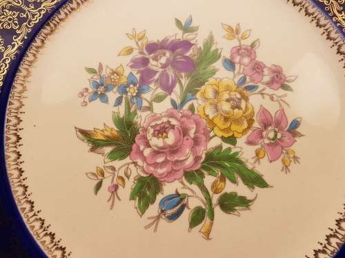 large 270mm Vintage COSMOPOLITAN Service Plate 23 Karat Gold - Made in the U.S.A