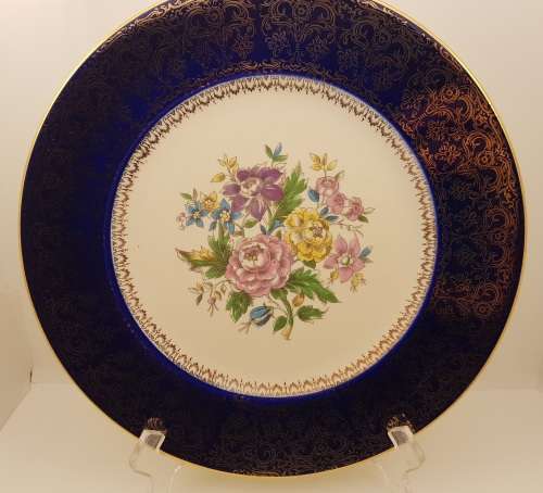large 270mm Vintage COSMOPOLITAN Service Plate 23 Karat Gold - Made in the U.S.A