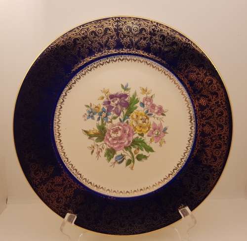 large 270mm Vintage COSMOPOLITAN Service Plate 23 Karat Gold - Made in the U.S.A