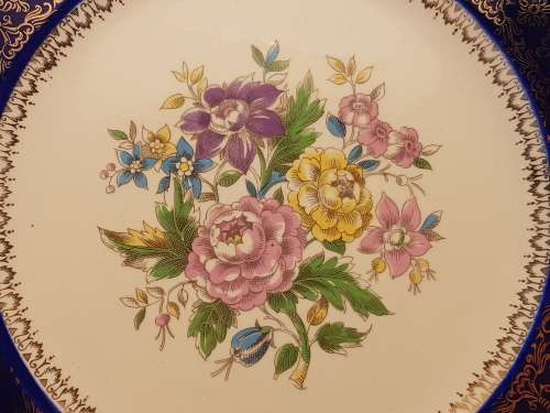 large 270mm Vintage COSMOPOLITAN Service Plate 23 Karat Gold - Made in the U.S.A