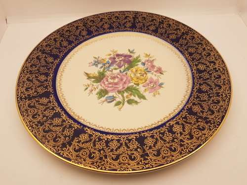 large 270mm Vintage COSMOPOLITAN Service Plate 23 Karat Gold - Made in the U.S.A