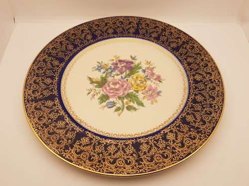 large 270mm Vintage COSMOPOLITAN Service Plate 23 Karat Gold - Made in the U.S.A