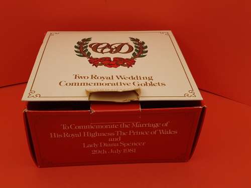 A Pair of 1981 Royal Wedding Commemorative Goblets -Still in Box