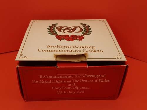 A Pair of 1981 Royal Wedding Commemorative Goblets -Still in Box